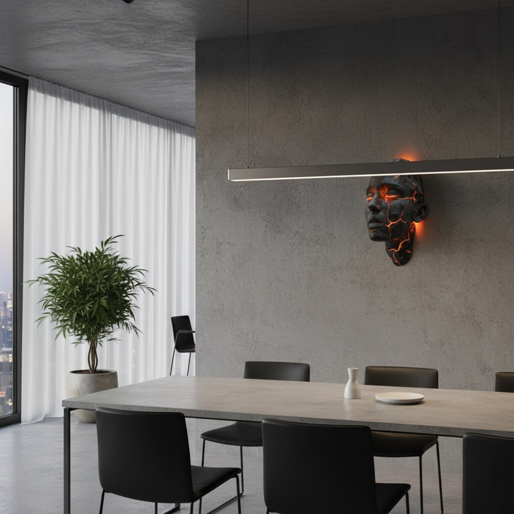 Wandleuchte Cracked Soul Lava Gesichtsskulptur LED 20 cm